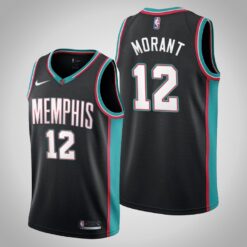 Memphis Grizzlies Ja Morant Black 20th Season Throwback Jersey