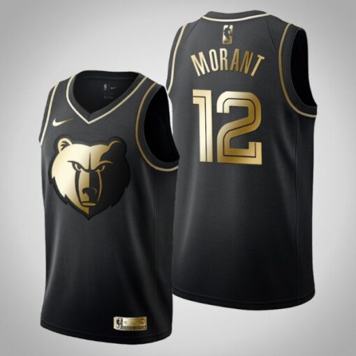 Memphis Grizzlies Ja Morant Black Golden Jersey