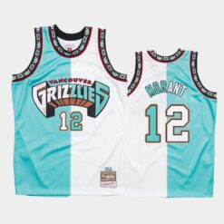 Memphis Grizzlies Ja Morant White Teal Split Throwback Jersey