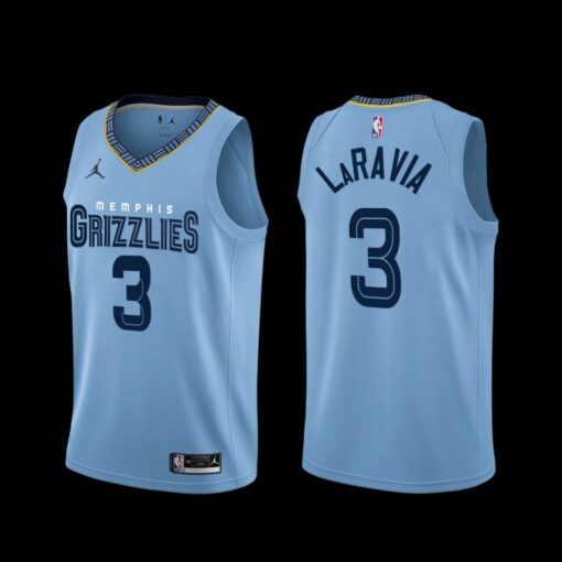Memphis Grizzlies Jake LaRavia 2022-23 Blue City Edition Jersey
