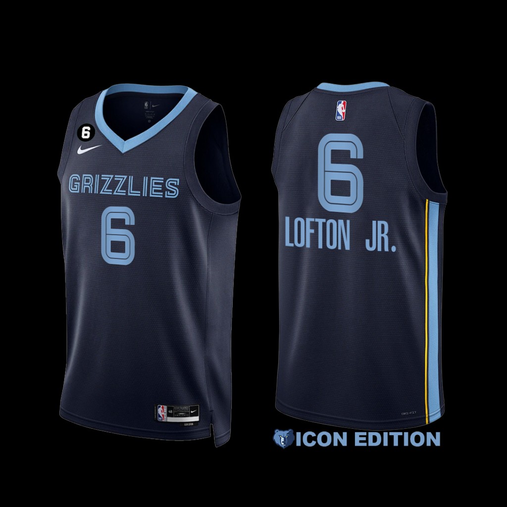 Memphis Grizzlies Kenneth Lofton Jr. 2022-23 Navy Icon Edition Jersey Memphis Grizzlies Kenneth Lofton Jr. 2022-23 Navy Icon Edition Jersey