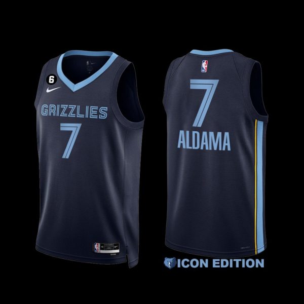 Memphis Grizzlies Santi Aldama 2022-23 Navy Icon Edition Jersey Memphis Grizzlies Santi Aldama 2022-23 Navy Icon Edition Jersey