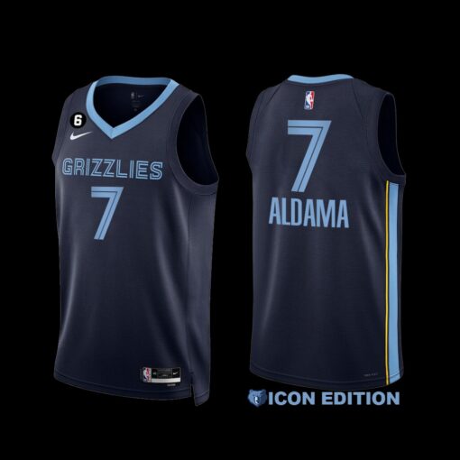 Memphis Grizzlies Santi Aldama 2022-23 Navy Icon Edition Jersey