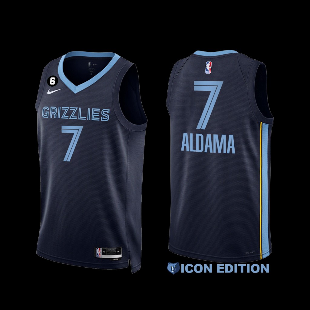 Memphis Grizzlies Santi Aldama 2022-23 Navy Icon Edition Jersey Memphis Grizzlies Santi Aldama 2022-23 Navy Icon Edition Jersey