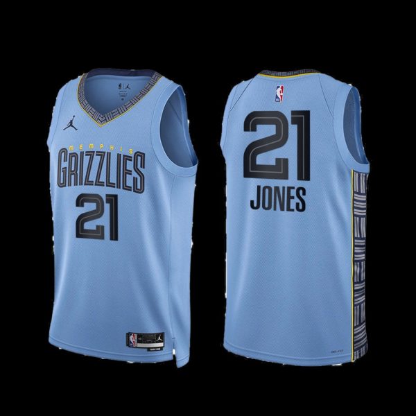 Memphis Grizzlies Tyus Jones 2022-23 Blue Statement Edition Jersey Memphis Grizzlies Tyus Jones 2022-23 Blue Statement Edition Jersey