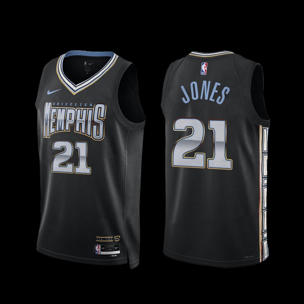 Memphis Grizzlies Tyus Jones 2022-23 City Edition Jersey Black Memphis Grizzlies Tyus Jones 2022-23 City Edition Jersey Black