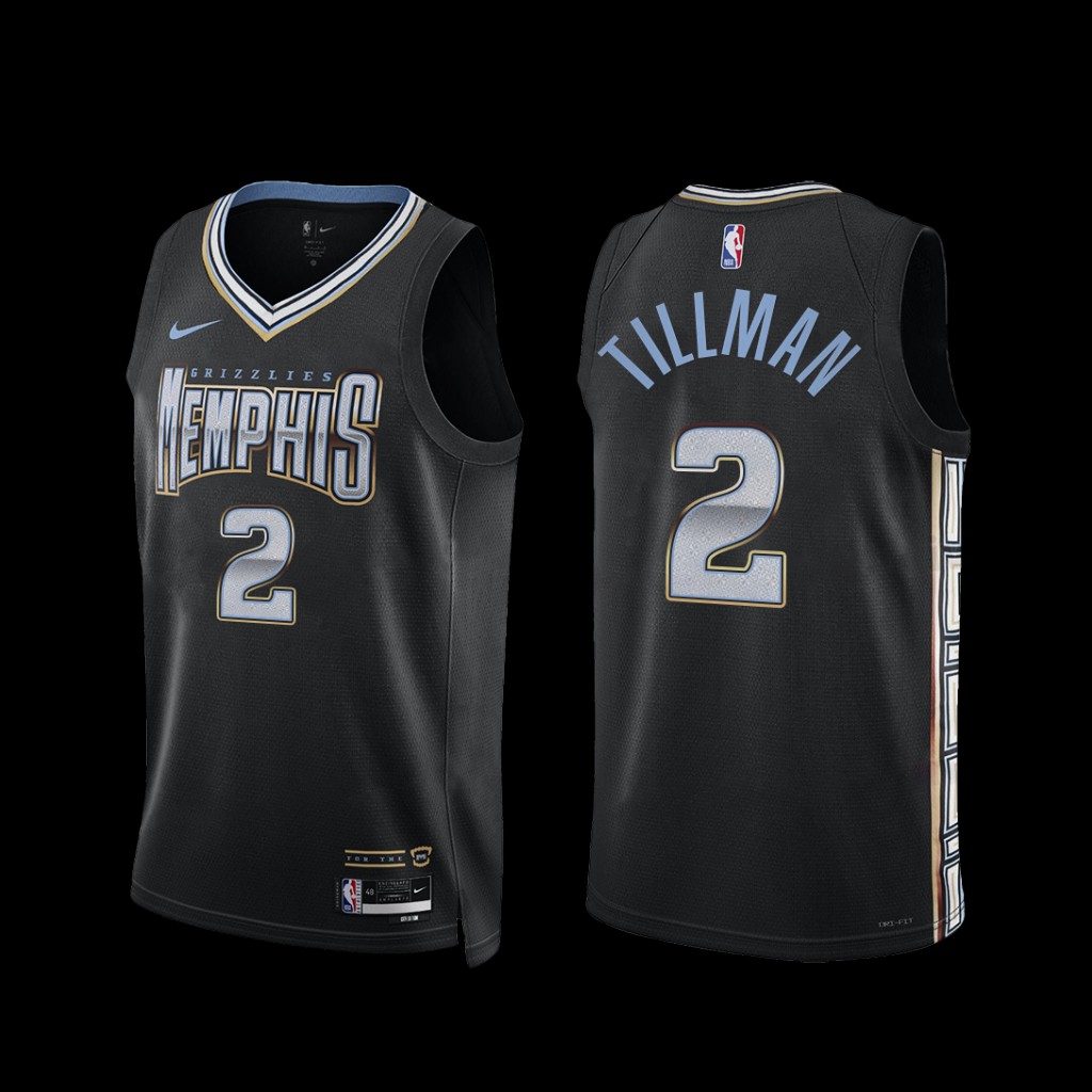 Memphis Grizzlies Xavier Tillman 2022-23 City Edition Jersey Black Memphis Grizzlies Xavier Tillman 2022-23 City Edition Jersey Black