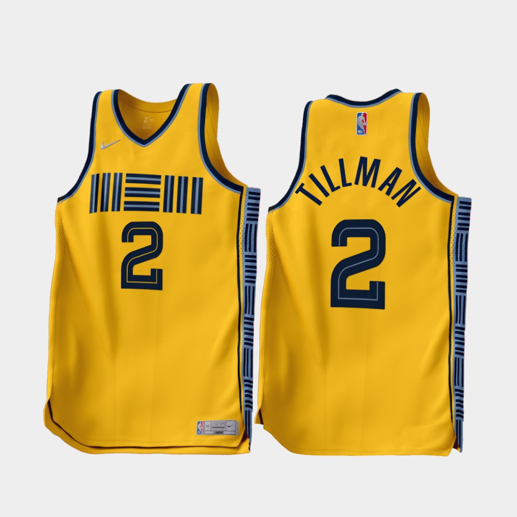 Memphis Grizzlies Xavier Tillman 2022-23 Earned Edition Jersey Gold Memphis Grizzlies Xavier Tillman 2022-23 Earned Edition Jersey Gold
