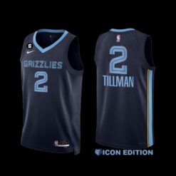 Memphis Grizzlies Xavier Tillman 2022-23 Navy Icon Edition Jersey