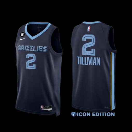 Memphis Grizzlies Xavier Tillman 2022-23 Navy Icon Edition Jersey