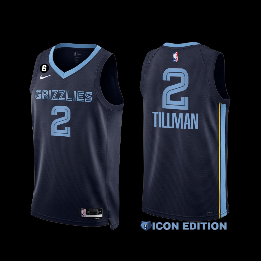 Memphis Grizzlies Xavier Tillman 2022-23 Navy Icon Edition Jersey Memphis Grizzlies Xavier Tillman 2022-23 Navy Icon Edition Jersey