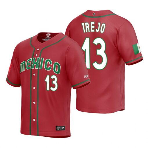 Mexico Alan Trejo Red Replica 2023 World Baseball Classic Jersey