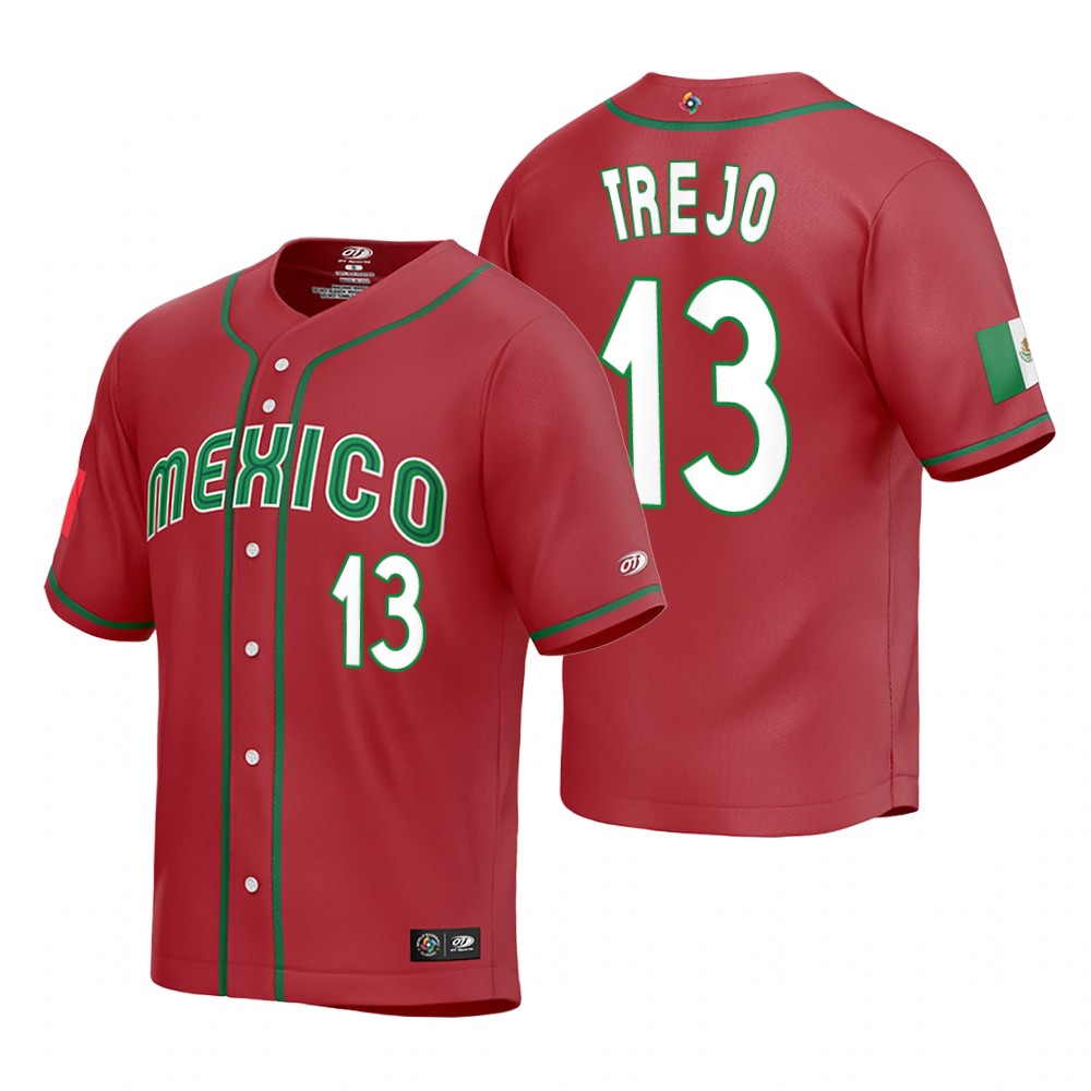 Mexico Alan Trejo Red Replica 2023 World Baseball Classic Jersey Mexico Alan Trejo Red Replica 2023 World Baseball Classic Jersey