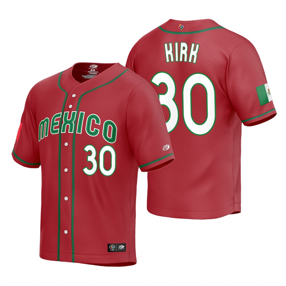 Mexico Alejandro Kirk Red Replica 2023 World Baseball Classic Jersey Mexico Alejandro Kirk Red Replica 2023 World Baseball Classic Jersey