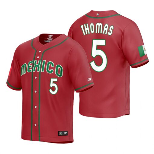 Mexico Alek Thomas Red Replica 2023 World Baseball Classic Jersey