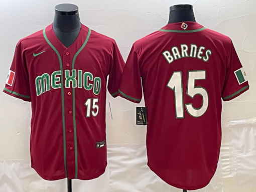 Mexico Austin Barnes Red 2023 World Baseball Classic Jersey