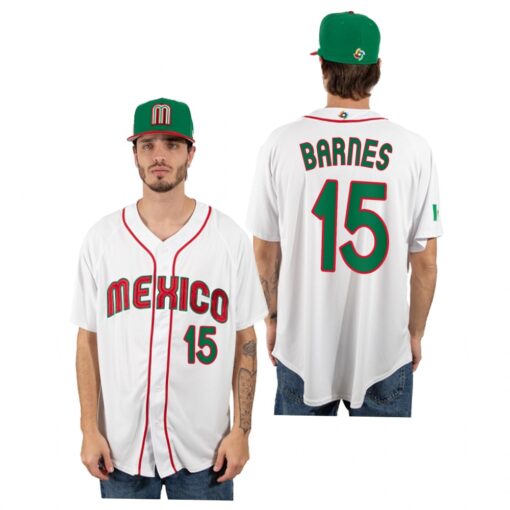 Mexico Austin Barnes White 2023 World Baseball Classic Jersey