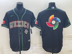 Mexico Black 2023 World Baseball Classic Jersey with Big Logo