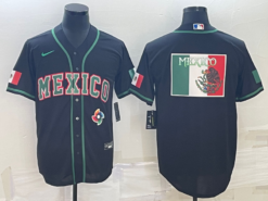 Mexico Black 2023 World Baseball Classic Jersey with Flag