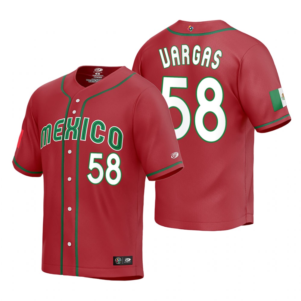 Mexico Cesar Vargas Red Replica 2023 World Baseball Classic Jersey Mexico Cesar Vargas Red Replica 2023 World Baseball Classic Jersey
