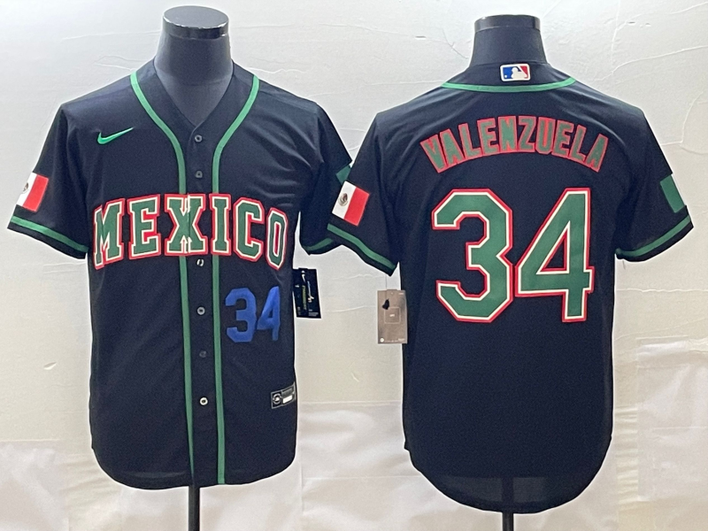 Mexico Fernando Valenzuela Black Navy 2023 World Baseball Classic Jersey Mexico Fernando Valenzuela Black Navy 2023 World Baseball Classic Jersey