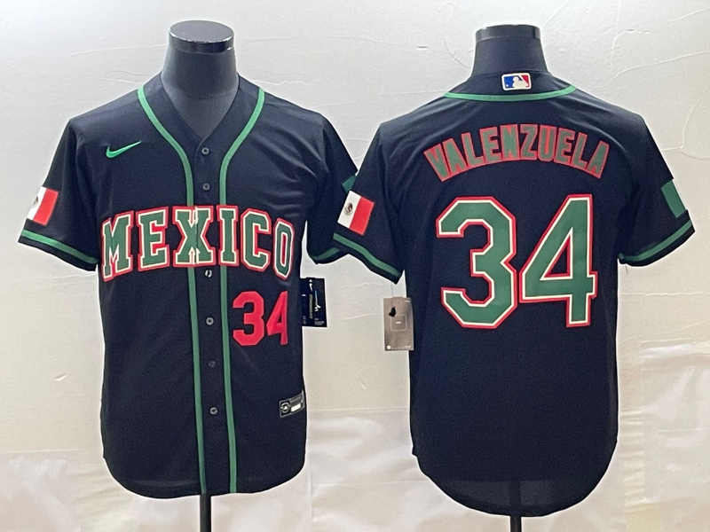 Mexico Fernando Valenzuela Black Red 2023 World Baseball Classic Jersey Mexico Fernando Valenzuela Black Red 2023 World Baseball Classic Jersey