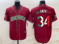 Mexico Fernando Valenzuela Red 2023 World Baseball Classic Jersey with Flag
