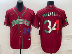 Mexico Fernando Valenzuela Red Royal 2023 World Baseball Classic Jersey with Flag