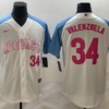 Mexico Fernando Valenzuela Red White 2023 World Baseball Classic Jersey with Flag
