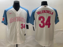 Mexico Fernando Valenzuela White Blue Red 2023 World Baseball Classic Jersey