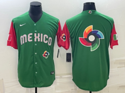 Mexico Green Red 2023 World Baseball Classic Jersey with Big Logo