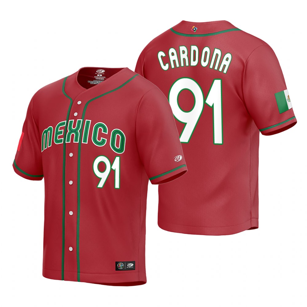 Mexico Jose Cardona Red Replica 2023 World Baseball Classic Jersey Mexico Jose Cardona Red Replica 2023 World Baseball Classic Jersey