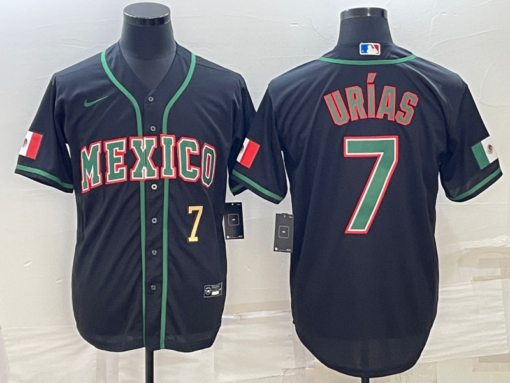 Mexico Julio Urias Black Gold 2023 World Baseball Classic Jersey