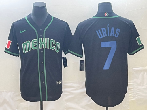 Mexico Julio Urias Black Green Blue 2023 World Baseball Classic Jersey