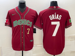 Mexico Julio Urias Red Gold 2023 World Baseball Classic Jersey