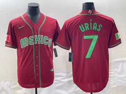 Mexico Julio Urias Red Green 2023 World Baseball Classic Jersey