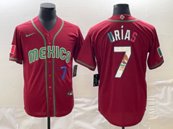 Mexico Julio Urias Red Navy Flag Edition 2023 World Baseball Classic Jersey