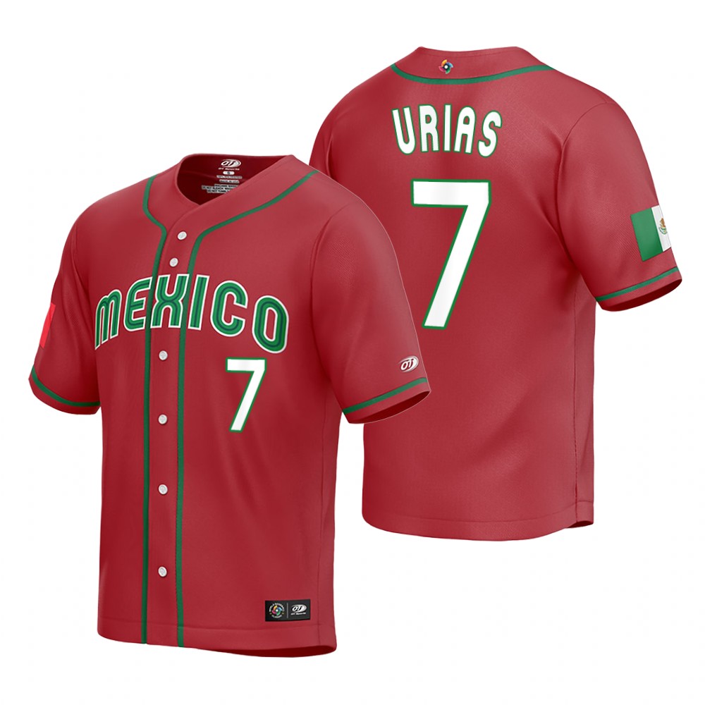 Mexico Julio Urias Red Replica 2023 World Baseball Classic Jersey Mexico Julio Urias Red Replica 2023 World Baseball Classic Jersey