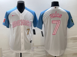 Mexico Julio Urias White Blue Gold 2023 World Baseball Classic Jersey