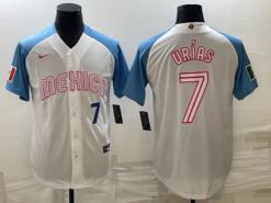 Mexico Julio Urias White Blue Navy 2023 World Baseball Classic Jersey