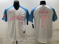 Mexico Julio Urias White Blue White 2023 World Baseball Classic Jersey