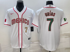 Mexico Julio Urias White Gold 2023 World Baseball Classic Jersey