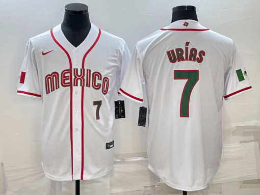 Mexico Julio Urias White Green 2023 World Baseball Classic Jersey