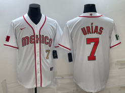 Mexico Julio Urias White Red Gold 2023 World Baseball Classic Jersey