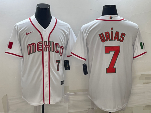 Mexico Julio Urias White Red Green 2023 World Baseball Classic Jersey