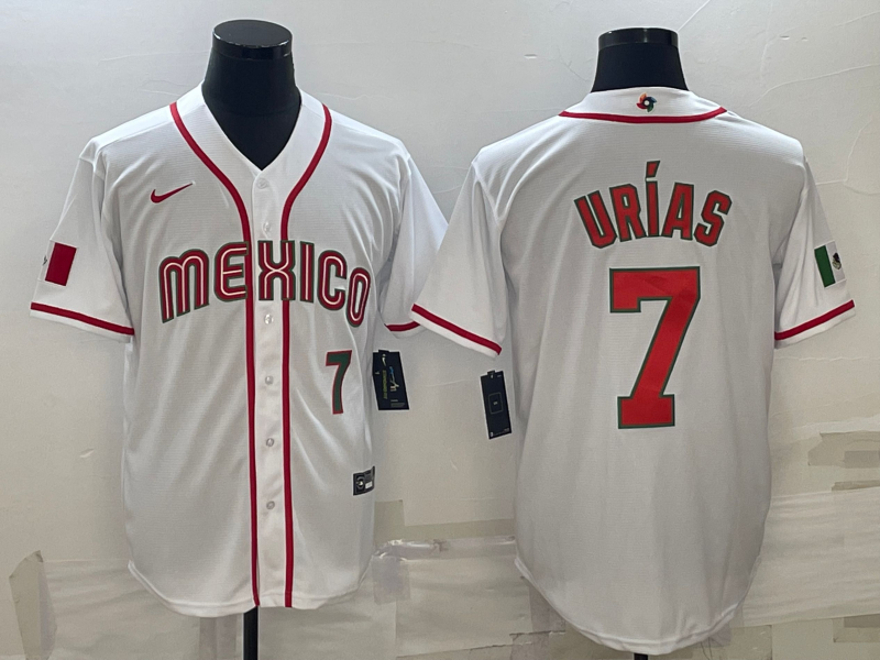 Mexico Julio Urias White Red Green 2023 World Baseball Classic Jersey Mexico Julio Urias White Red Green 2023 World Baseball Classic Jersey