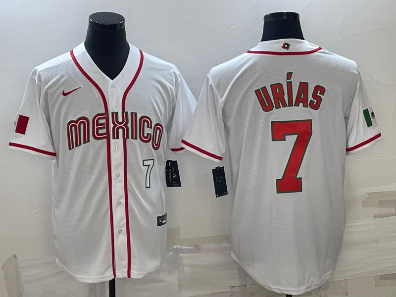 Mexico Julio Urias White Red White 2023 World Baseball Classic Jersey Mexico Julio Urias White Red White 2023 World Baseball Classic Jersey