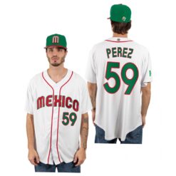 Mexico Oliver Perez White 2023 World Baseball Classic Jersey