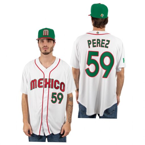 Mexico Oliver Perez White 2023 World Baseball Classic Jersey