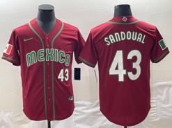 Mexico Patrick Sandoval Red White 2023 World Baseball Classic Jersey